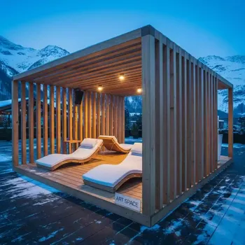 Аренда Шатер деревянный с лежаками Yaman Wood в Rixos Krasnaya Polyana — ART SPACE