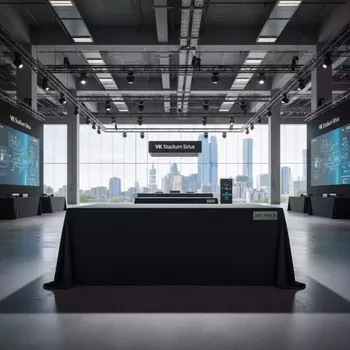 Аренда Стол со скатертью Catering Duab черный в VK Stadium Sirius — ART SPACE