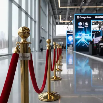 Аренда Ограждения золотистые с канатами в Omega Sirius — ART SPACE