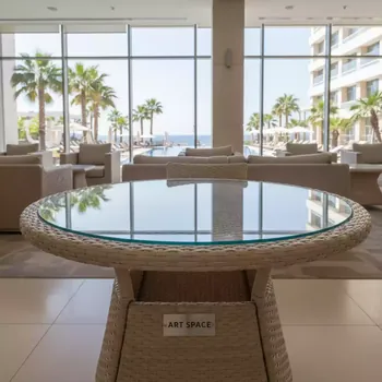 Аренда Стол круглый плетеный YH T1661G 2 beige в Radisson Blu Resort & Congress Centre — ART SPACE