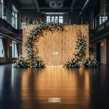 Аренда Фотозона из белых гирлянд и цветов в гранд-отеле «Жемчужина» — ART SPACE