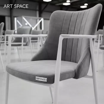 Аренда Стул Louis белый обивка серый бархат в Novotel Resort — ART SPACE