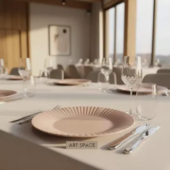 Аренда Тарелка подстановочная Shell розовая 33 см в Boutique Hotel PORTUM 1905 — ART SPACE