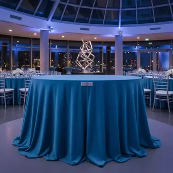 Аренда Скатерть круглая бархатная голубая Альт № 407 в Radisson Blu Resort & Congress Centre — ART SPACE