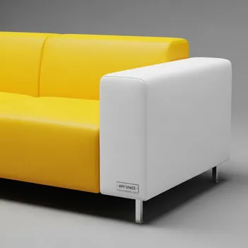 Аренда Диван бело желтый Cube из экокожи в Radisson Hotel Rosa Khutor — ART SPACE