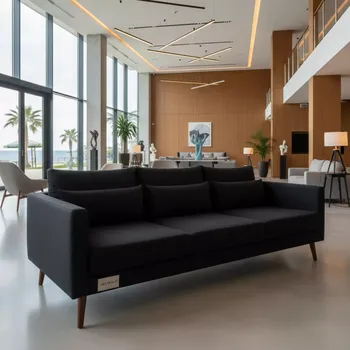 Аренда Диван Матрикс черный трехместный в отеле Radisson Lazurnaya — ART SPACE