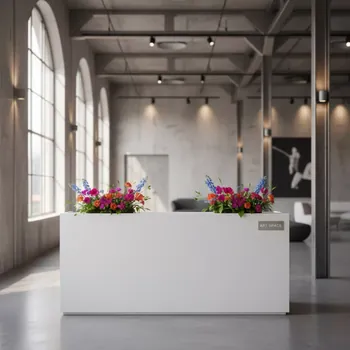 Аренда Стойка регистрации прямоугольная белая Backstage в Mövenpick Hotel — ART SPACE