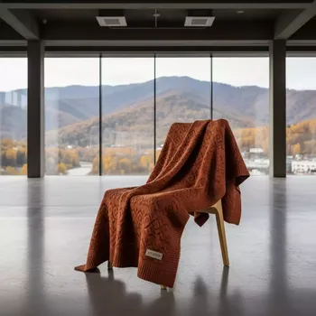 Аренда Плед терракотовый 1,1х1,5 м на курорте «Газпром» (Альпика) — ART SPACE