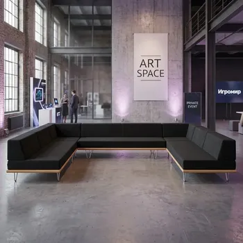 Аренда черного П-образного дивана Сочи | ART SPACE
