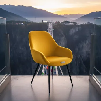 Аренда Стул Игнис желтый велюр черные ножки в Skypark Sochi — ART SPACE