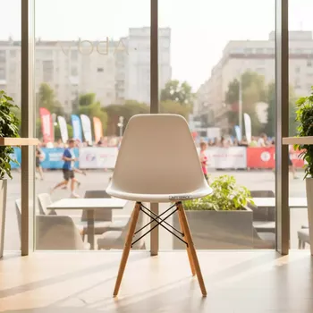 Аренда Стул дизайнерский Eames стиль DSW white wood в ресторане «Voda» — ART SPACE