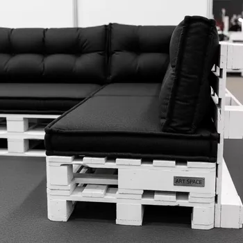 Аренда Диван угловой из паллет White pallet Black в Ледовом дворце «Айсберг» — ART SPACE