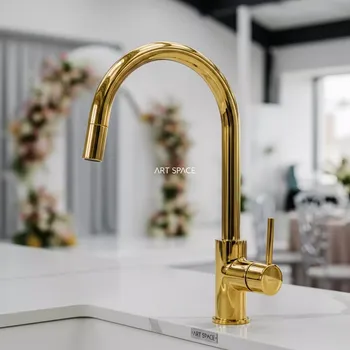 Аренда Смеситель для кухни FLUMEN DESIGN Rimini золото в ОКЦ «Галактика» — ART SPACE