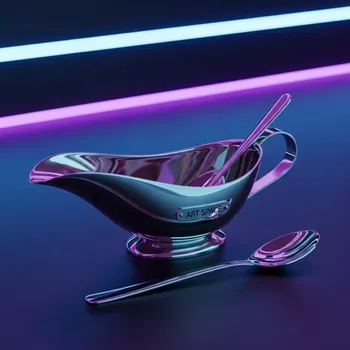 Аренда Соусник металлический с ложкой 200 мл в Green Flow Hotel — ART SPACE