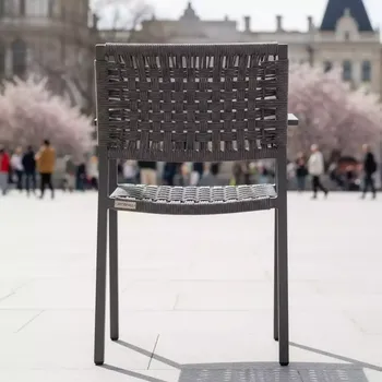 Аренда Стул плетеный из роупа MAR CH 002W H grey на Медальной площади — ART SPACE