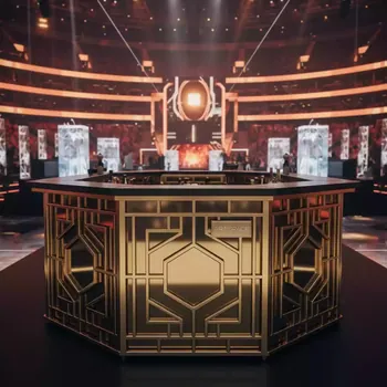 Аренда Стойка барная Hexagon Gold в Red Arena — ART SPACE