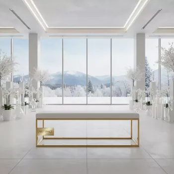 Аренда Скамья Лидер 8 бук каркас золото 1200х300 в МФК «Горный» — ART SPACE
