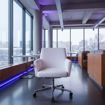 Аренда Кресло офисное LIBRA NL экокожа белое в ресторане «Высота 5642» — ART SPACE