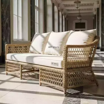 Аренда Диван из искусственного ротанга YH C2130W 3 beige в санатории «Металлург» — ART SPACE