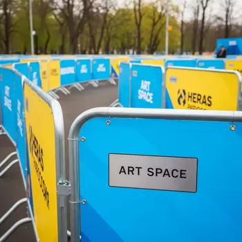 Аренда Ограждение металлическое Heras M 20 в этно-парке «Моя Россия» — ART SPACE