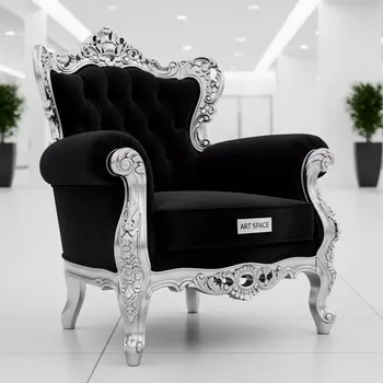 Аренда Кресло BAROQUE серебро черное в Radisson Collection Paradise — ART SPACE