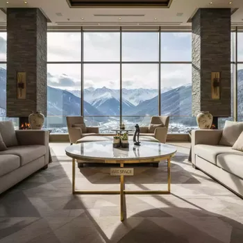 Аренда Журнальный стол Homer золотой и белый в Rixos Krasnaya Polyana — ART SPACE