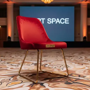Аренда Стул Хит красный велюр Велютто золотой каркас в Radisson Collection Paradise — ART SPACE