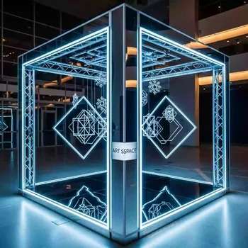 Аренда Фотозона новогодняя куб с неоном в ОКЦ «Галактика» — ART SPACE