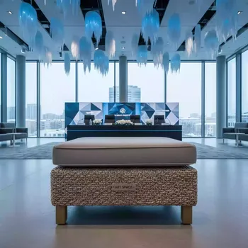 Аренда Пуфик плетеный Wiltshre подушка 10 см грейж в Karat Resort — ART SPACE
