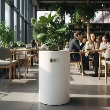 Аренда Кашпо Prosperplast Tubus Slim 8,4 л белое в ресторане «La Terrazza» — ART SPACE