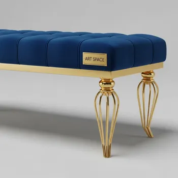 Аренда Банкетка Gold Blue синяя в Imeretinskiy Hotel — ART SPACE