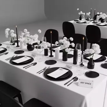 Аренда Оформления стола черно белое в пляжном комплексе VinoGrad — ART SPACE