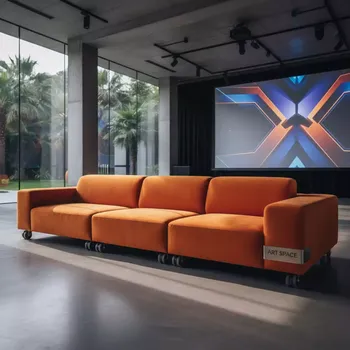 Аренда Диван на колесиках Shelter оранжевый велюр в Karat Resort — ART SPACE