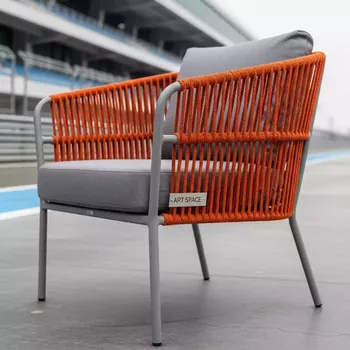 Аренда Кресло плетеное MIL A 001 RAL7035 Mua mel orange H gray на Сочи Автодроме — ART SPACE
