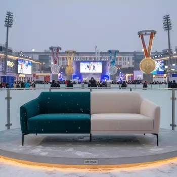 Аренда Диван Викс велюр Velutto 29 спинка Velutto 05 металлические ножки на Медальной площади — ART SPACE