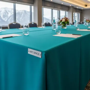 Аренда Скатерть прямоугольная бирюзовая 3,20х2,25 м в Radisson Hotel Rosa Khutor — ART SPACE