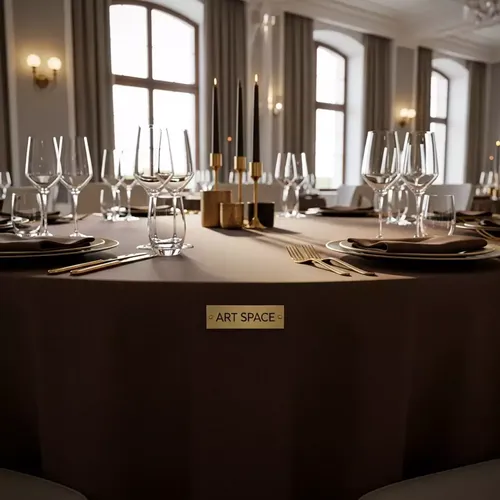 Аренда Скатерть круглая 3,2 м шоколадная R4E 00339 в отеле Radisson Lazurnaya — ART SPACE