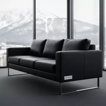 Аренда Диван трехместный Chrome black черный в Golden Tulip Rosa Khutor — ART SPACE