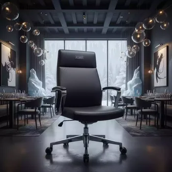Аренда Кресло руководителя Clark Simple Black экокожа черное в ресторане «Brunello» — ART SPACE