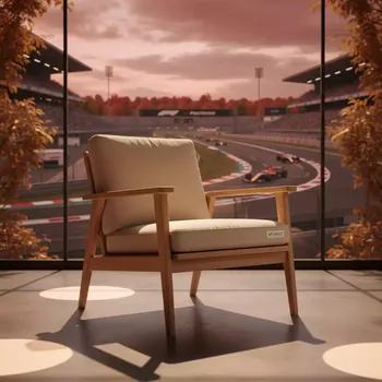 Аренда Кресло Bambi деревянное с обивкой в Red Arena — ART SPACE