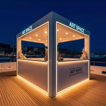 Аренда Корнер киоск рождественский 2х2 м на VIP теплоходе (Морпорт Сочи) — ART SPACE