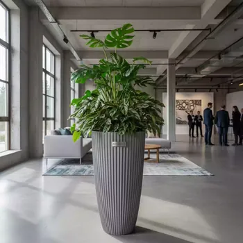 Аренда Кашпо Prosperplast Sandy Slim серый в санатории «Русь» — ART SPACE