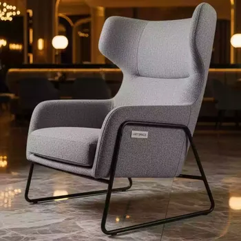 Аренда Кресло Design рогожка серая каркас черный муар в ресторане «Brunello» — ART SPACE