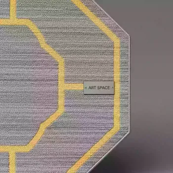 Аренда Ковер индийский шерстяной Octagon Rug Grey Light Gold в Mantera Supreme — ART SPACE