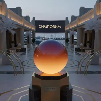 Аренда Сфера с подсветкой d 500 мм на территории Морпорта Сочи — ART SPACE