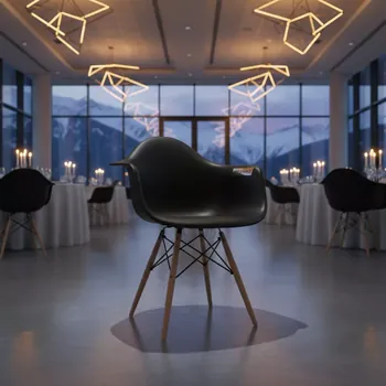 Аренда Стул дизайнерский Eames стиль DSW basic dark черный в Rixos Krasnaya Polyana — ART SPACE