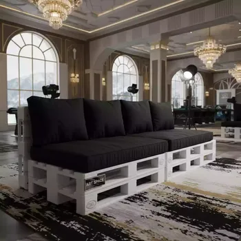 Аренда Диван модульный White pallet Black из паллет 3126BK в казино «Сочи» — ART SPACE