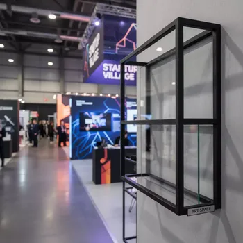 Аренда Полка каркас навесная под стекло 300х400х300 мм черная в Omega Sirius — ART SPACE
