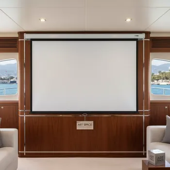 Аренда Экран настенный рулонный Braun Rollo Crystal Line 160х160 см на VIP теплоходе (Морпорт Сочи) — ART SPACE