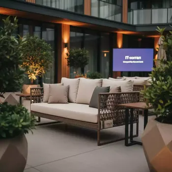 Аренда Диван из искусственного ротанга YH SYH272W S3 brown в Courtyard by Marriott Sochi — ART SPACE